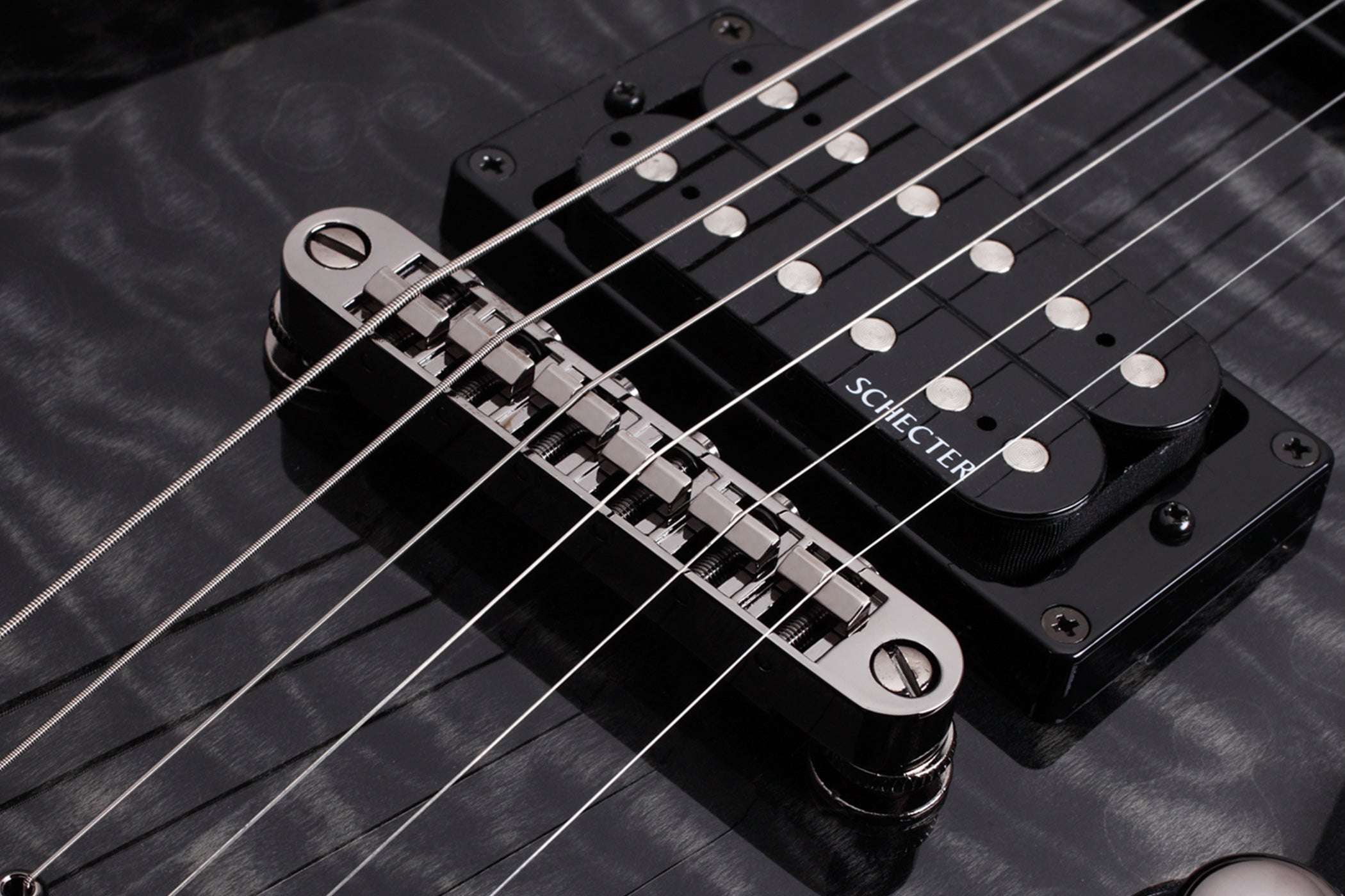 Schecter Omen Series OMEN-EXT-6-STBLK See-Thru Black Guitar