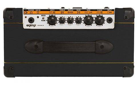 Orange CRUSH20-BK Twin channel solid state Crush 1x8" combo with CabSim headphone out, 20 Watts Black