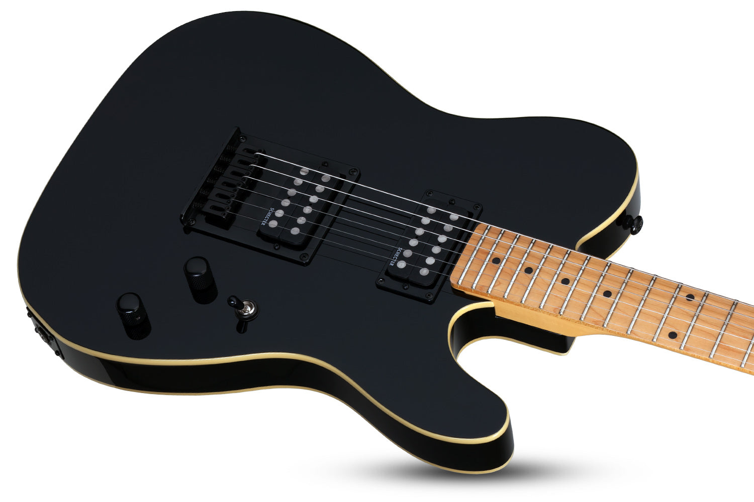 Schecter PT-MM-BLK Gloss Black Guitar with Schecter Super Rock II 2140-SHC