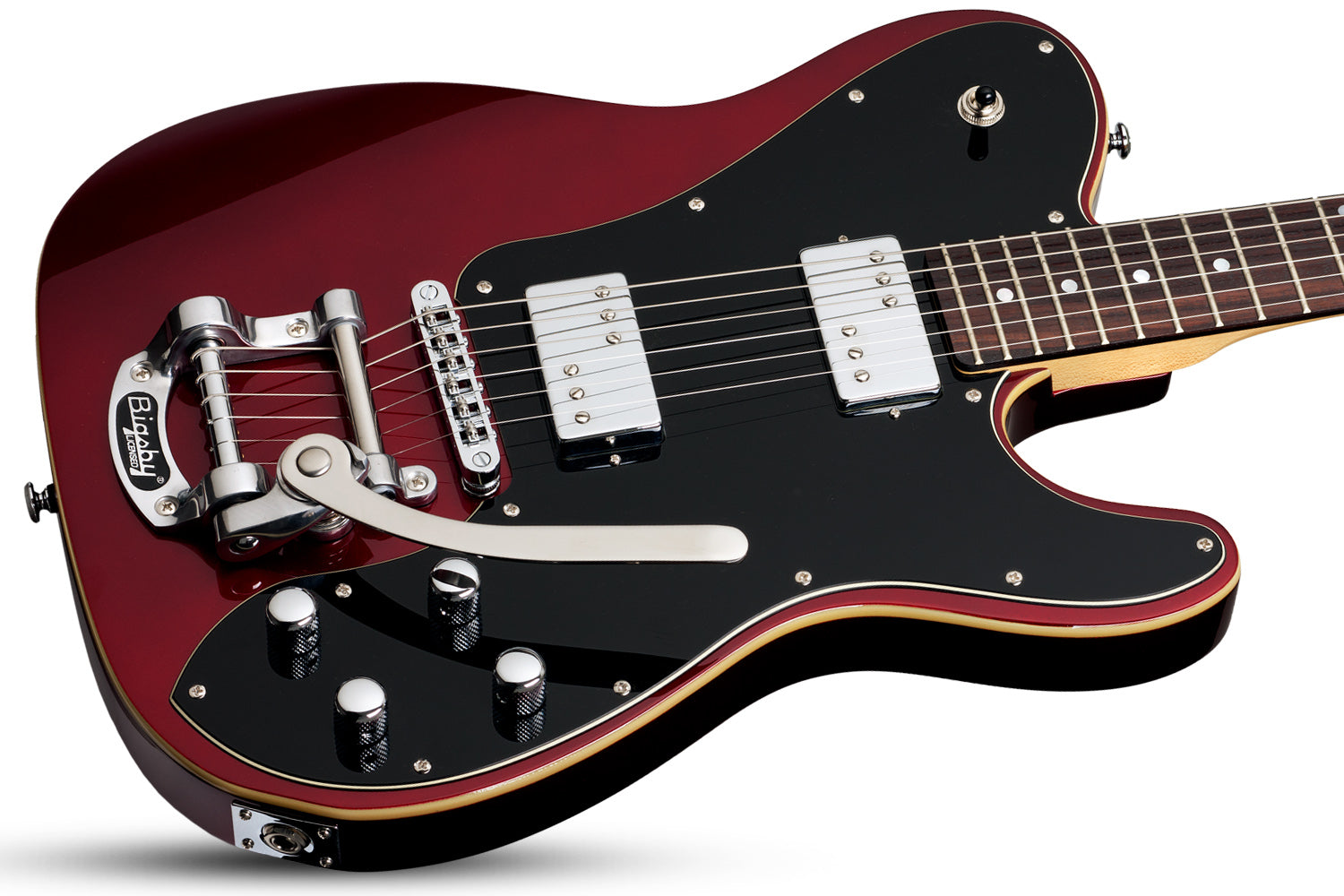 Schecter PT-FASTBACK-II-B-MRED Metallic Red Guitar with Bigsby and Schecter SuperRock 2211-SHC