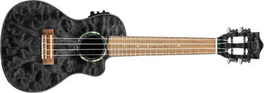 Lanikai and Kohala Quilt Maple Acoustic-Electric Concert Ukulele, Transparent Black