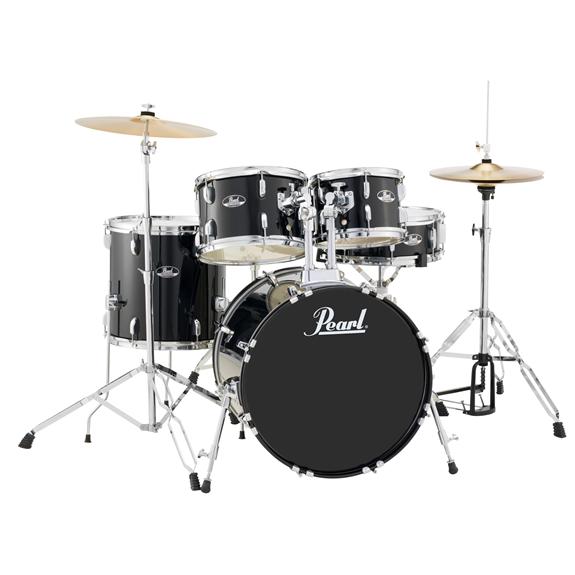 Pearl Roadshow RS505CC31 5 PIECE COMPLETE DRUM SET With Stands and CymBALS JET BLACK
