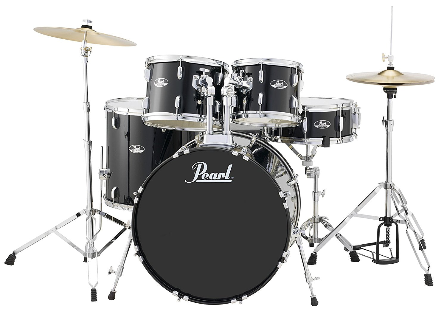 Pearl RS525SCC31 2216,1008,1209,1616,14X5.5 5 Piece SET With Hardware and Cymbals JET BLACK