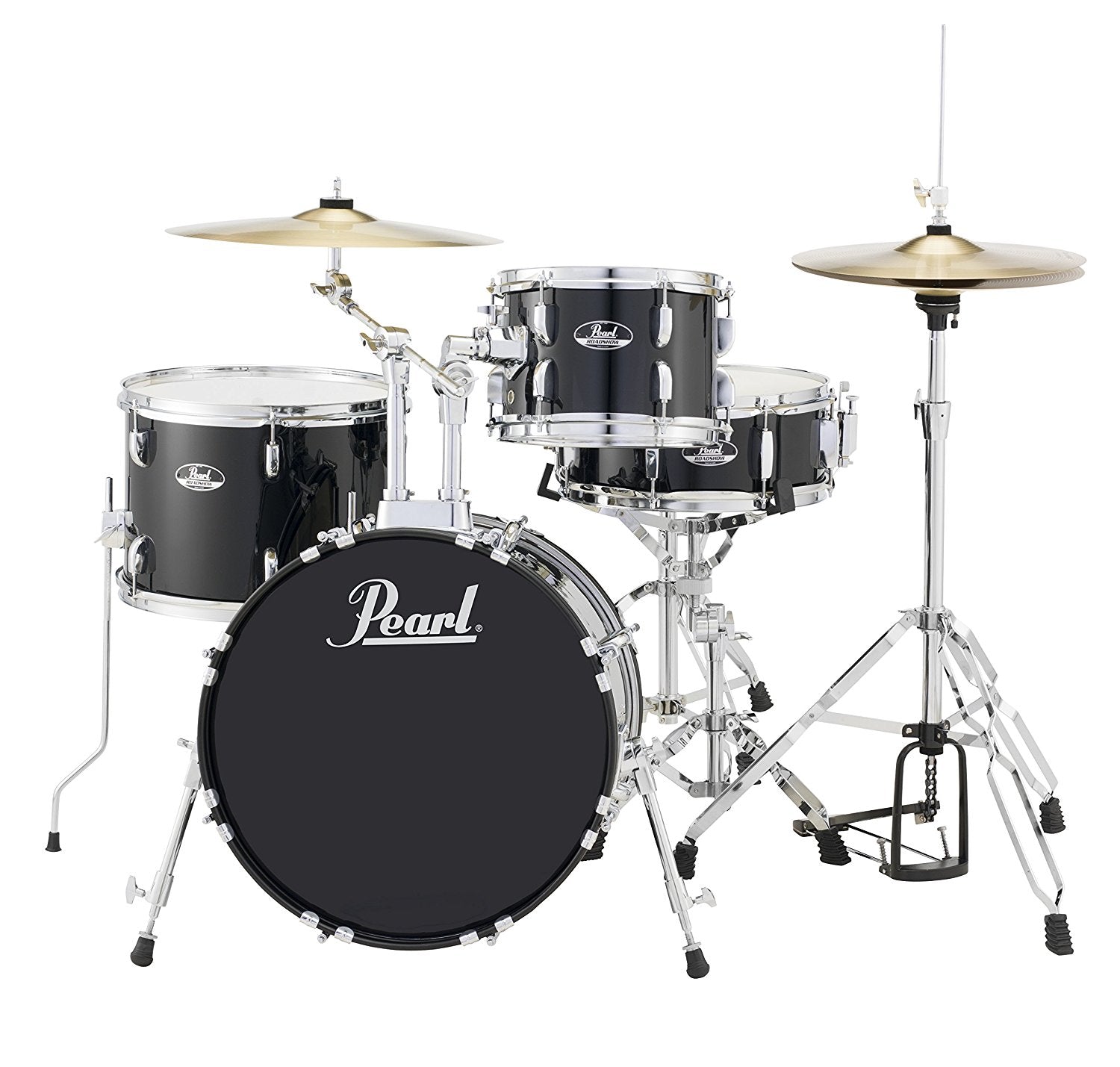 Pearl ROADSHOW RS584CC31 4 PIECE COMPLETE DRUM KIT SET With STANDS & CYMBALS JET BLACK
