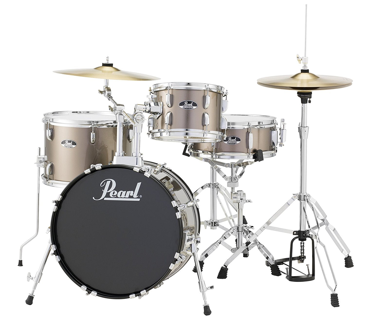Pearl Roadshow 4-Piece Drum Set Bronze Metallic Complete with Hardware and Cymbals RS584CC707