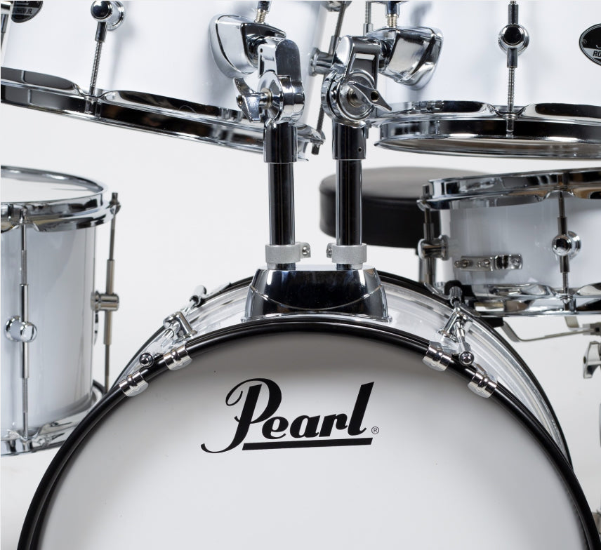 Pearl Junior 5-Piece Drum Set w/ 16" Bass Drum, Hardware & Cymbals, Pure White Item ID: Pearl Junior 5-Piece Drum Set w/ 16" Bass Drum, Hardware & Cymbals, Pure White RSJ465CC33