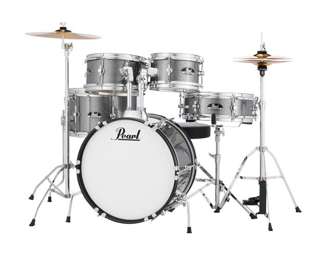 Pearl Roadshow Junior 5-Piece Drumset with 16in. Bass Drum, Hardware and Cymbals - Grindstone Sparkle RSJ465CC708