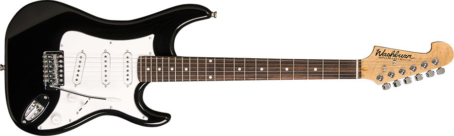 Washburn Sonamaster Series S1 Electric Guitar with Basswood Back and Sides, 22 Frets, Bolt-on Neck, Black Item S1B-A