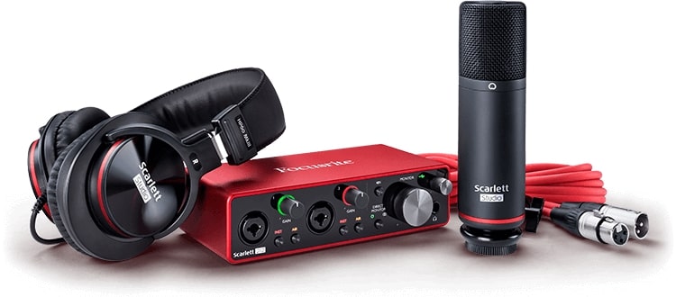 Focusrite 2 In / 2 Out USB Recording Recording Bundle w/ Headphones and Condenser Microphone SCARLETT-STUDIO-3RD-GEN