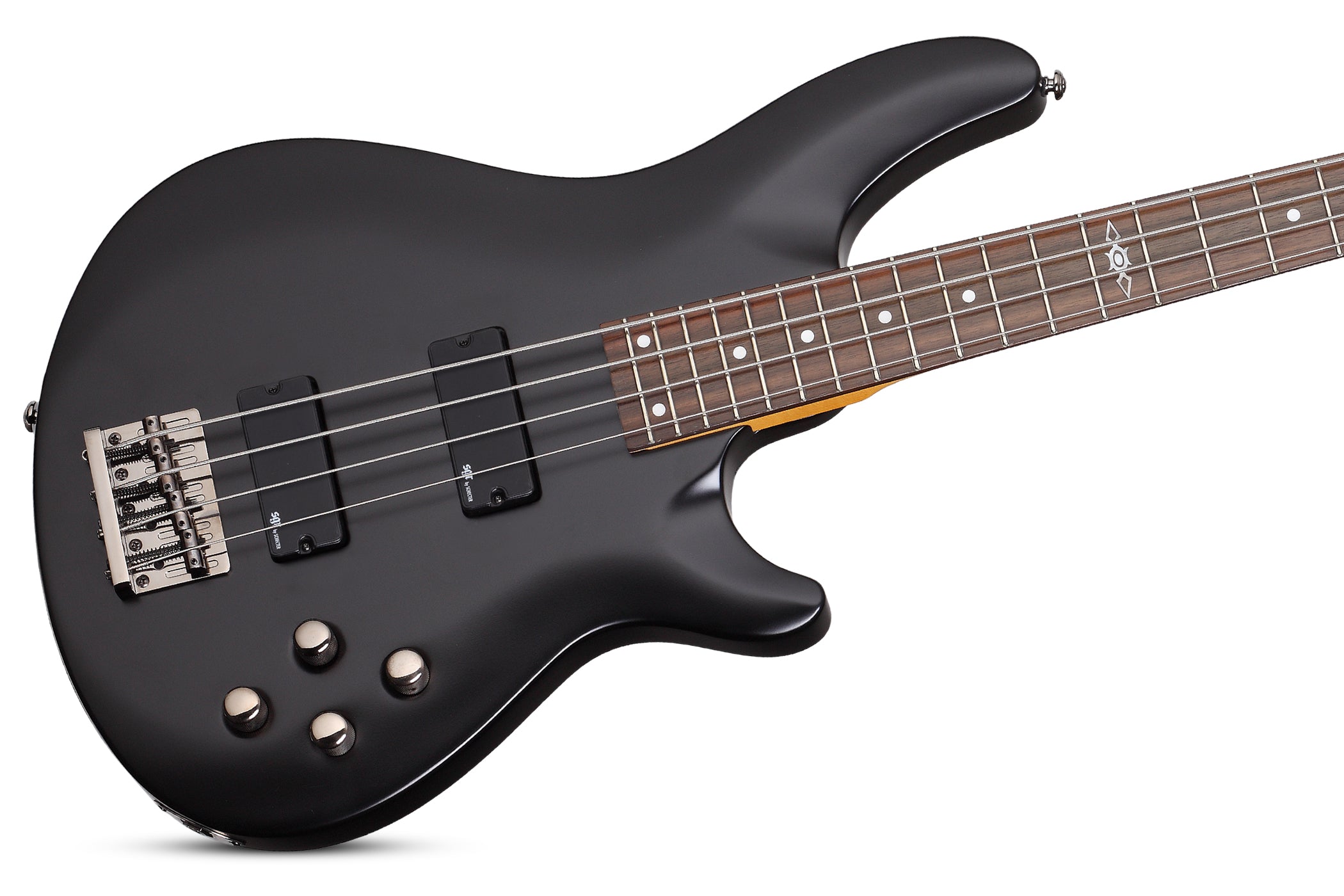 Schecter C-4-SGR-MSBK Satin Black 4 String Bass with SGR Pickups and Gigbag 3818-SHC