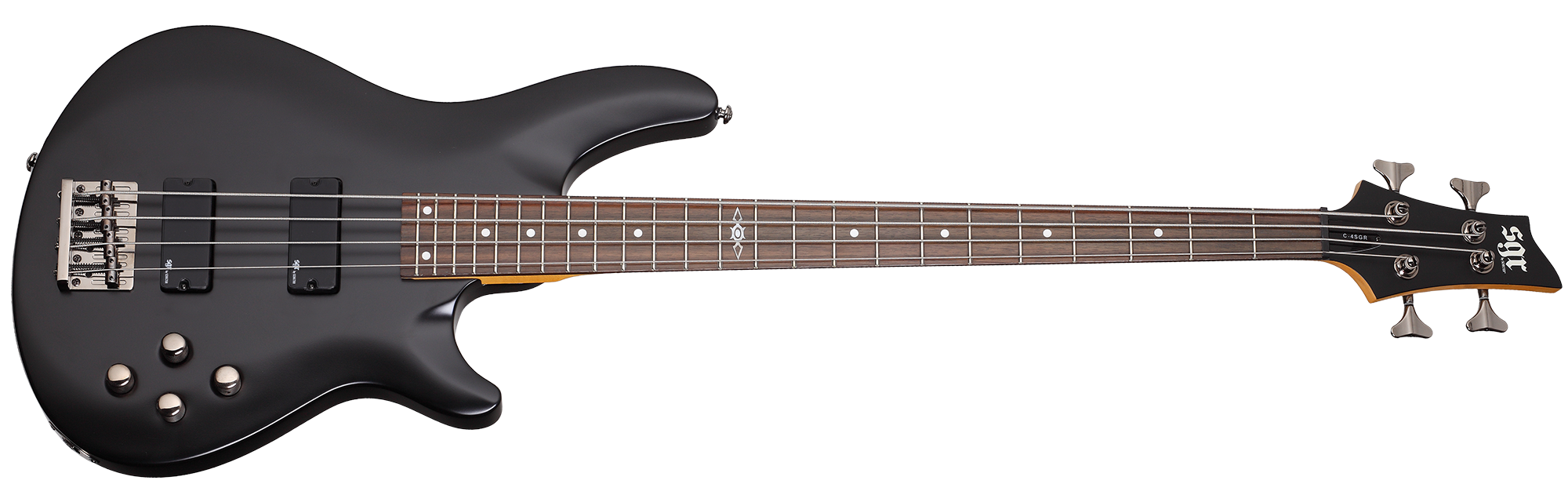 Schecter C-4-SGR-MSBK Satin Black 4 String Bass with SGR Pickups and Gigbag 3818-SHC