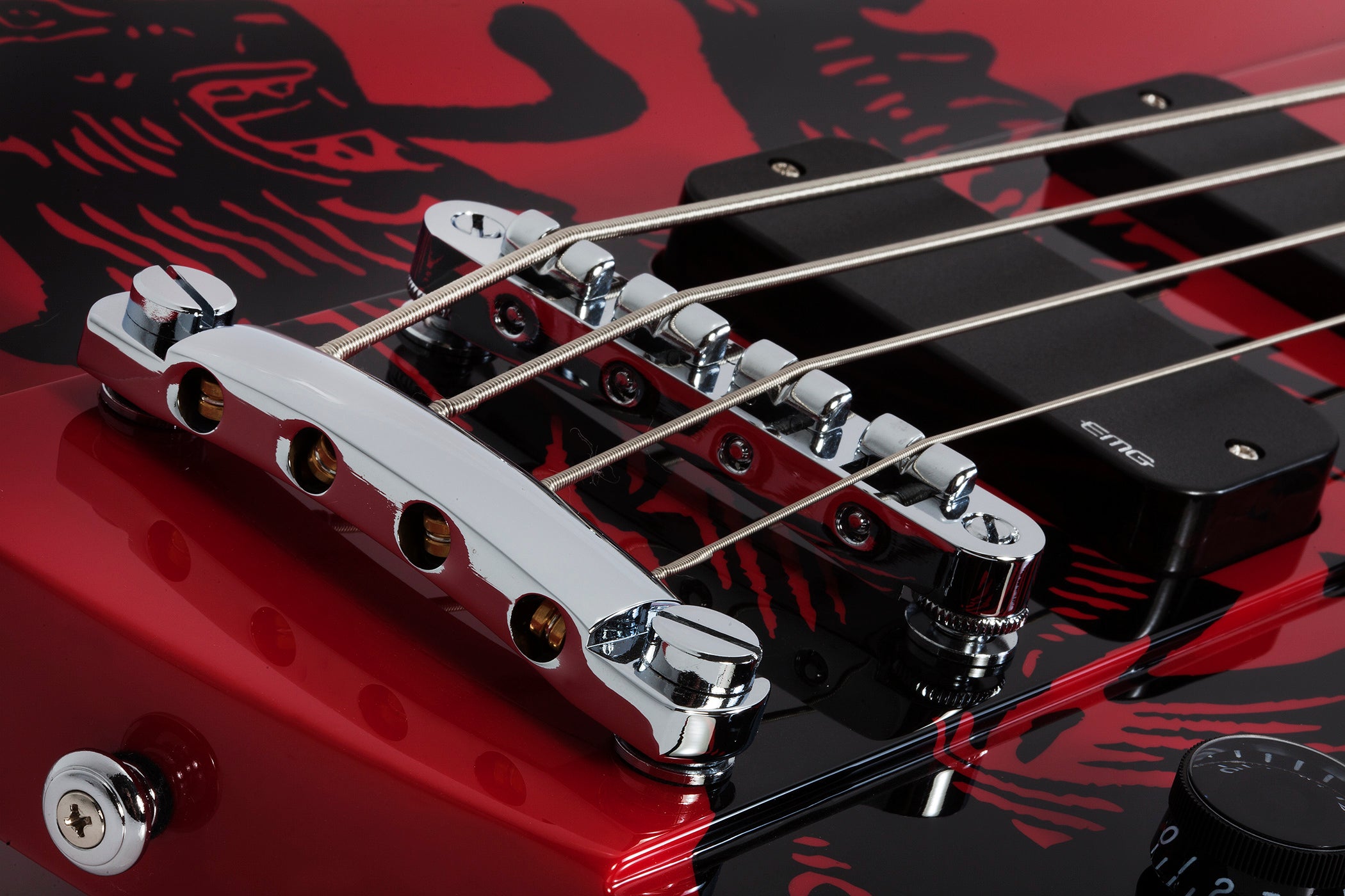 Schecter Simon Gallup Ultra Spitfire Electric Bass in Red 2266-SHC