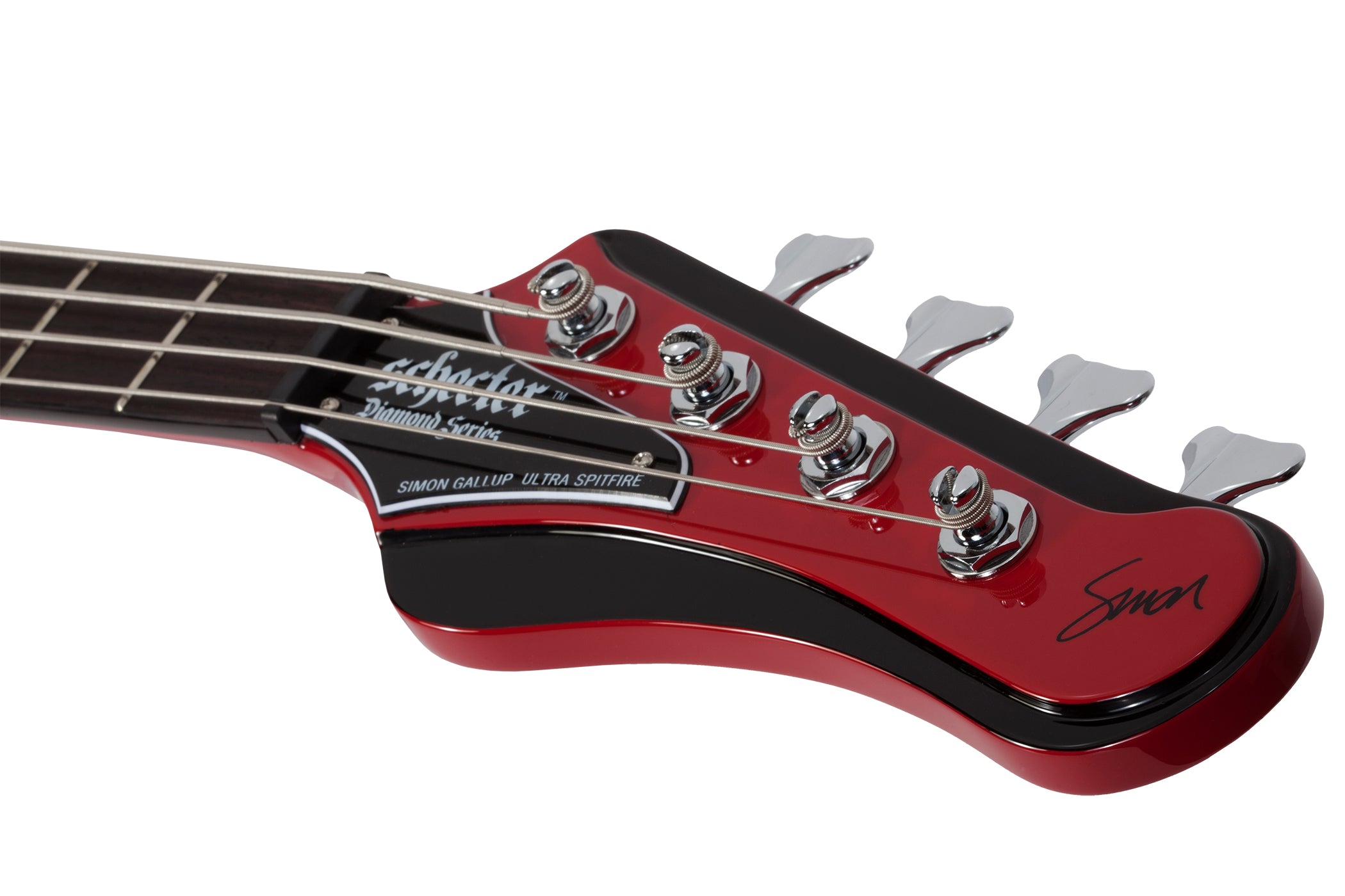 Schecter Simon Gallup Ultra Spitfire Electric Bass in Red 2266-SHC