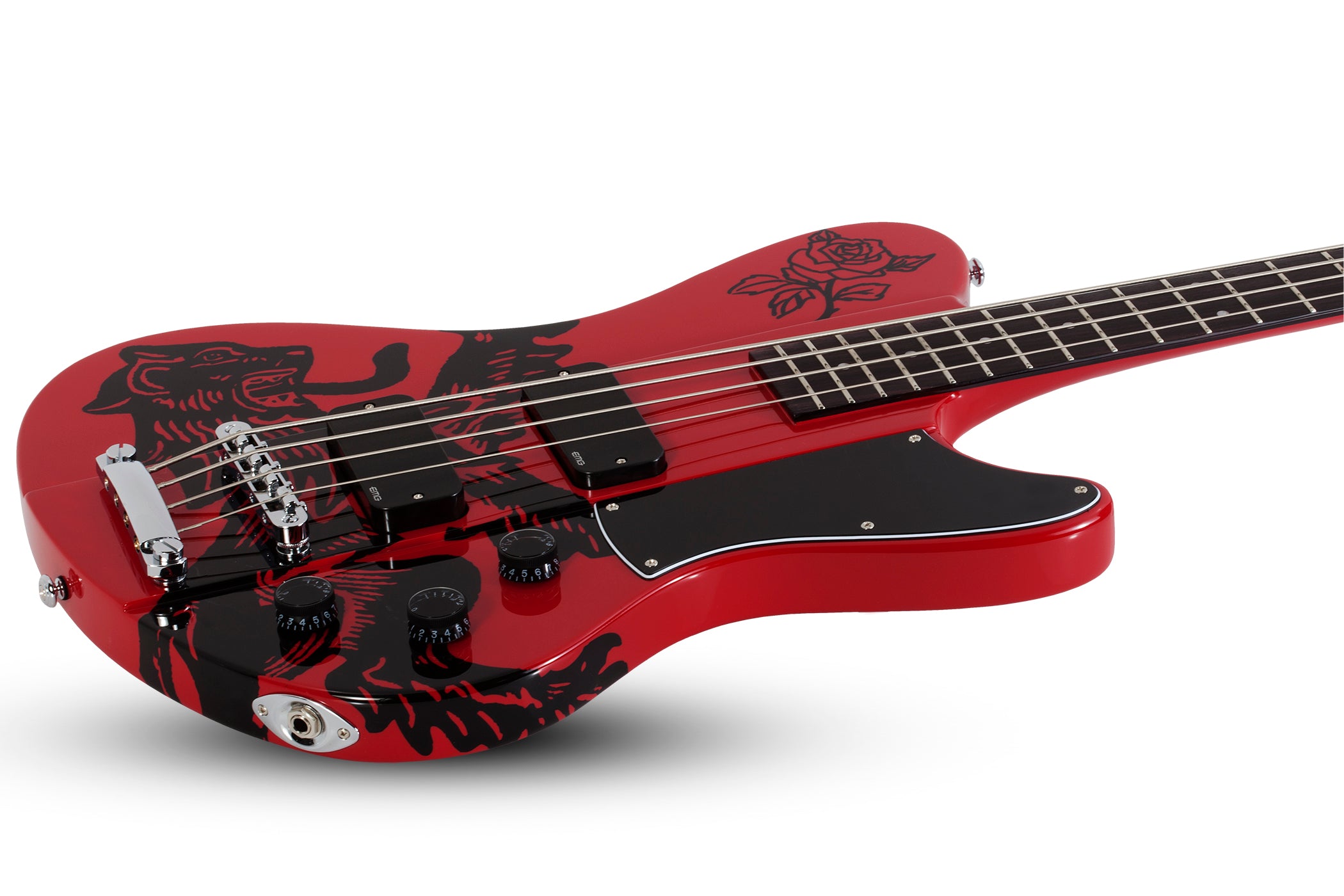 Schecter Simon Gallup Ultra Spitfire Electric Bass in Red 2266-SHC