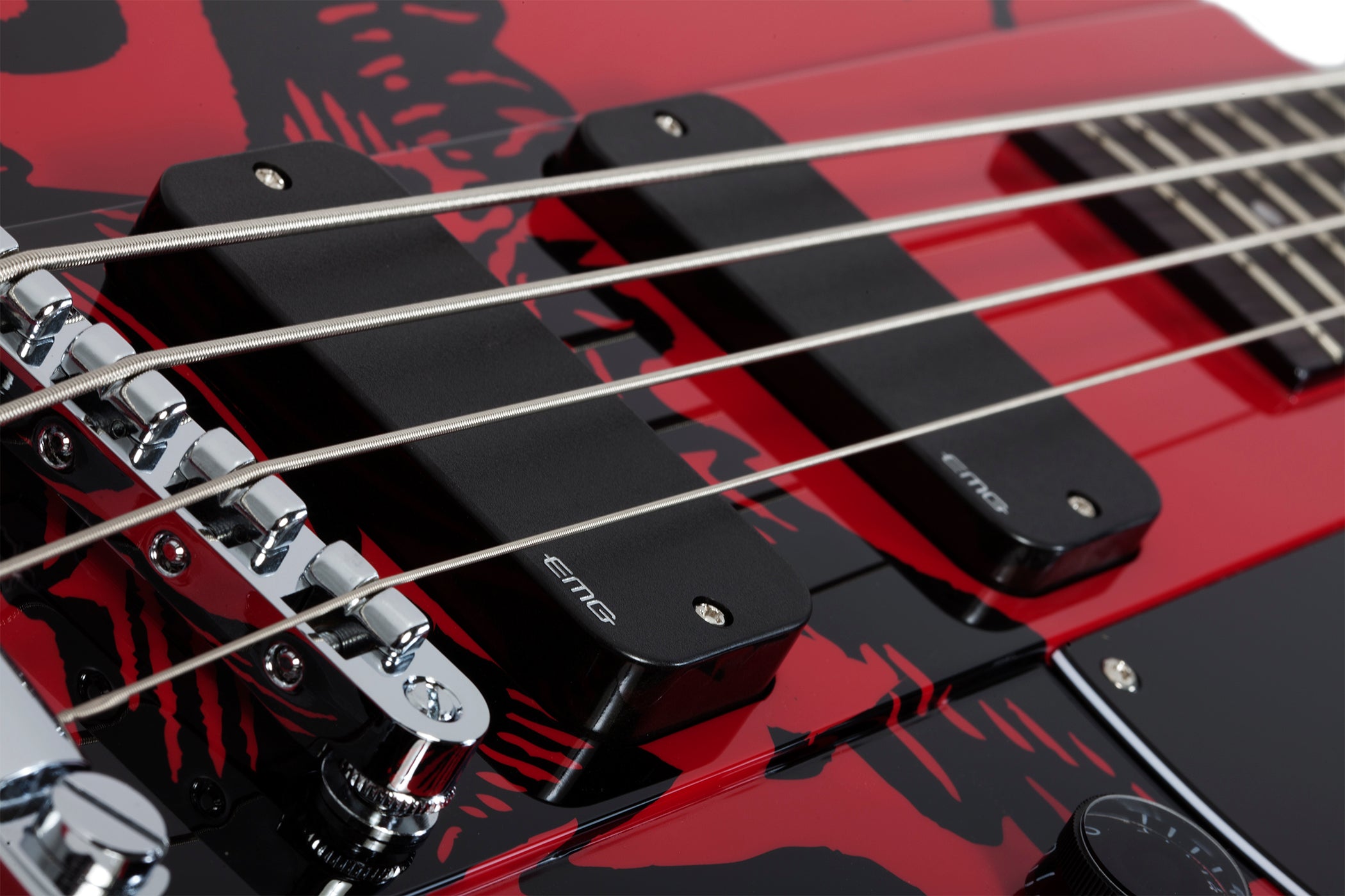 Schecter Simon Gallup Ultra Spitfire Electric Bass in Red 2266-SHC