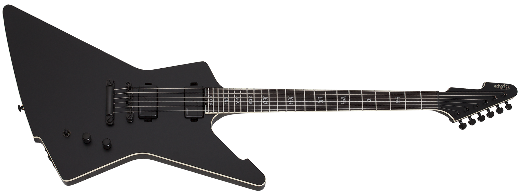 Schecter E-1 SLS Evil Twin Electric Guitar Satin Black 1343-SHC