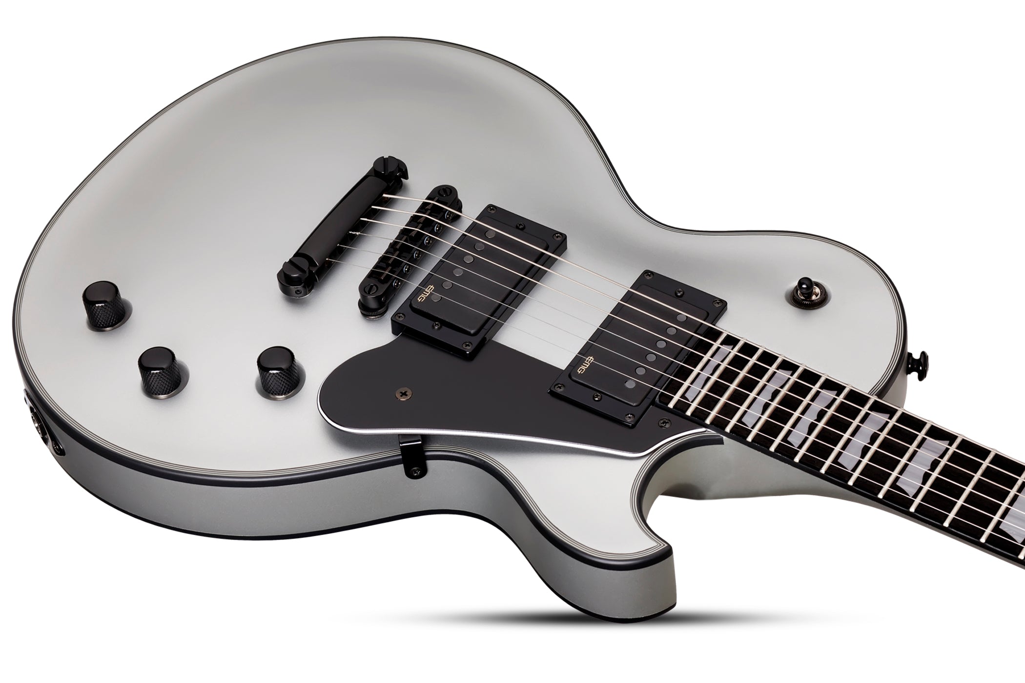 Schecter SOLO-II-PLATINUM-SSV Satin Silver Guitar with EMG 57 66 Pickups SCH-814