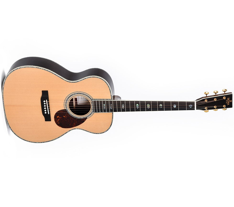 Sigma Guitars Standard Series Solid Sitka Spruce Acoustic Guitar, Polished Gloss With Aging Toner SOMR-45