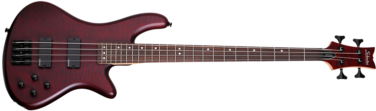 極美品✨SCHECTER CUSTOM-4 Vampire Red Schecter Stiletto Custom-4 Electric Bass Vampyre Red Satin