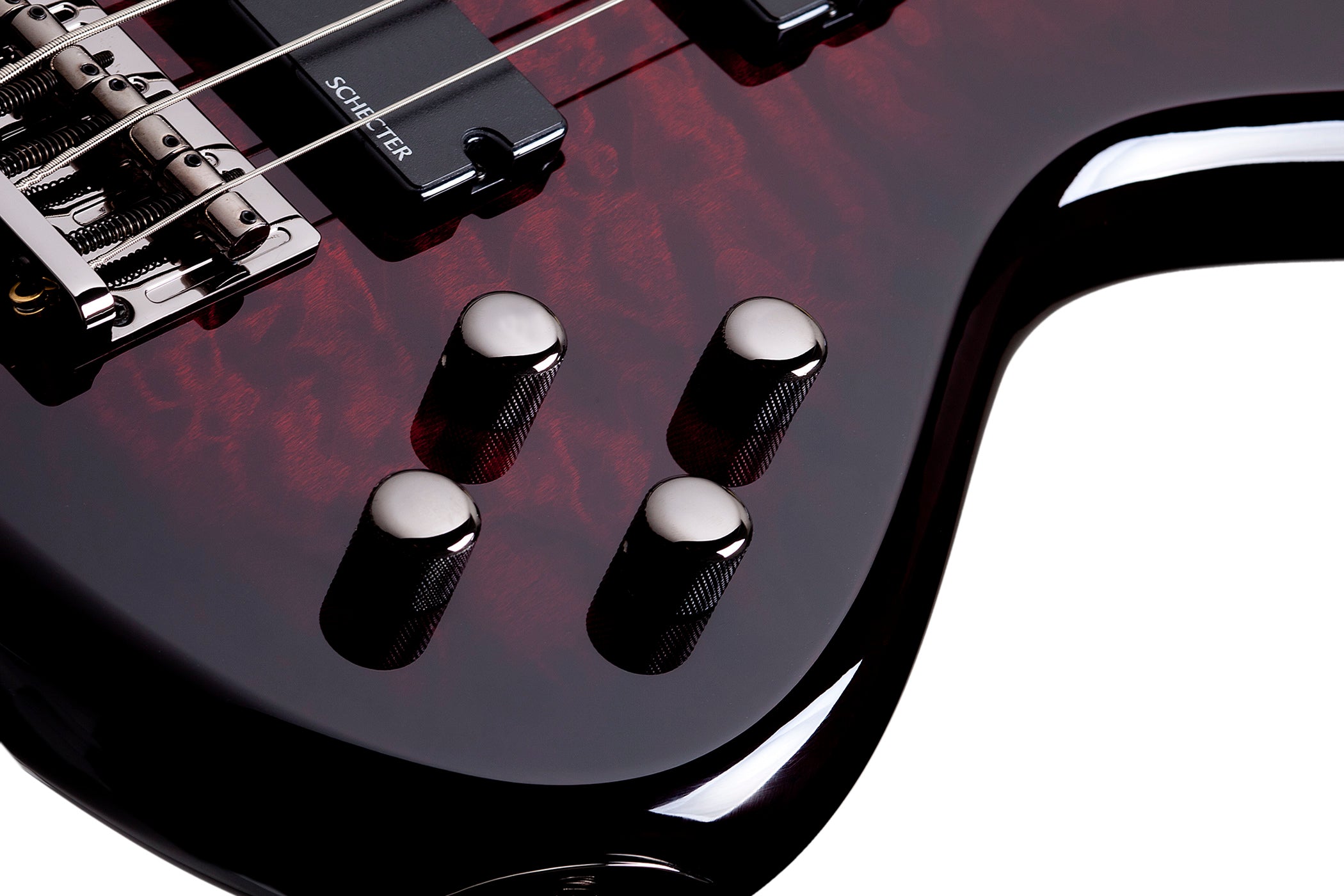 Schecter STILETTO-EXT-4-LH-BCH Black Cherry 4 String Bass with Schecter Diamond Bass 2507-SHC