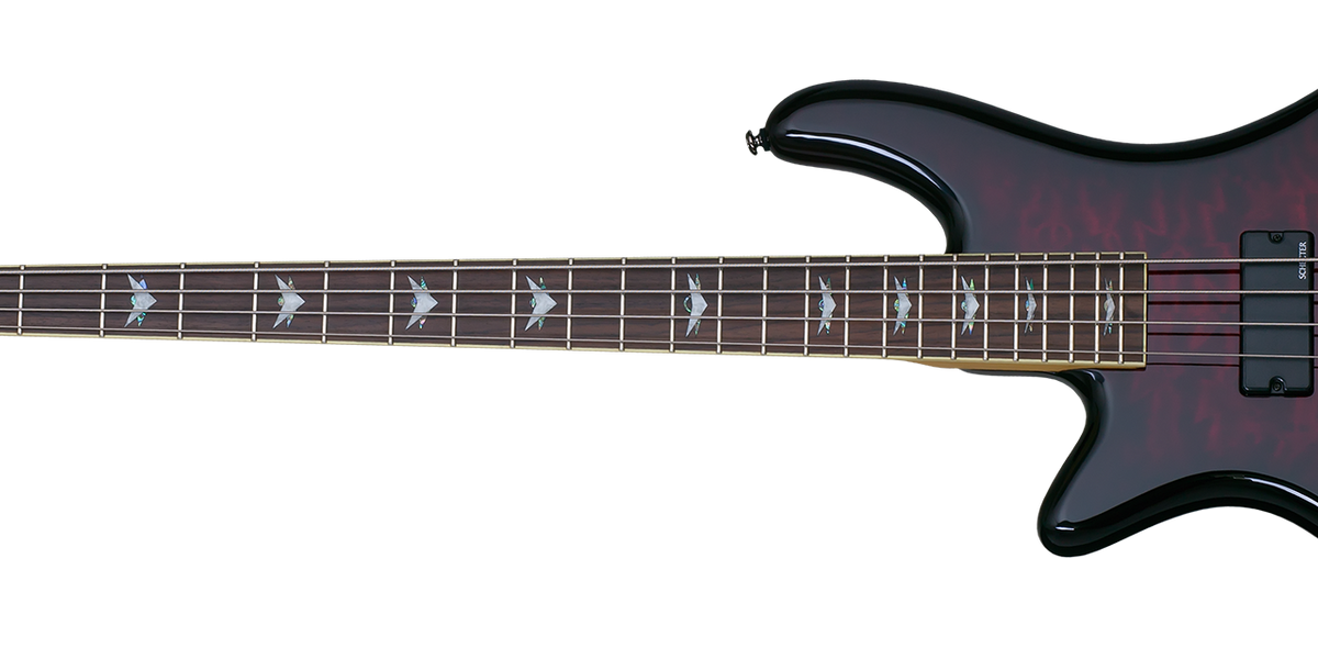 Schecter STILETTO-EXT-4-LH-BCH Black Cherry 4 String Bass with Schecte Schecter STILETTO-EXT-4-LH-BCH Black Cherry 4 String Bass with Schecte