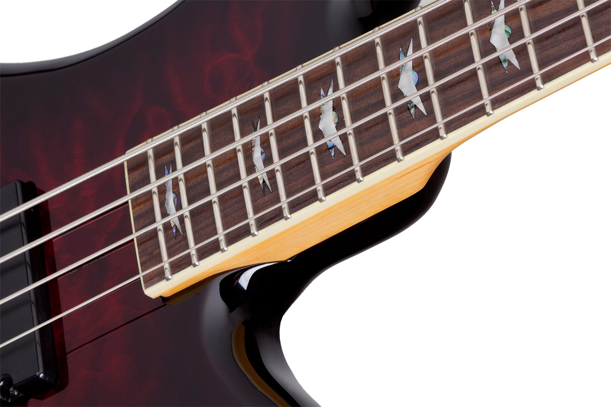 Schecter STILETTO-EXT-4-LH-BCH Black Cherry 4 String Bass with Schecter Diamond Bass 2507-SHC