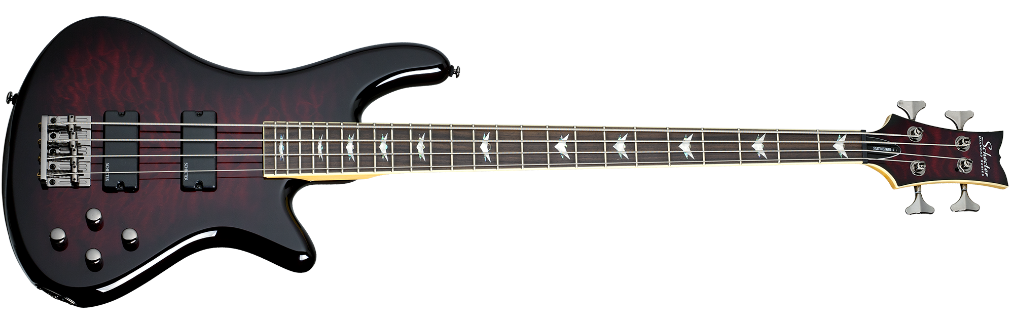 ベース Schecter STILETTO EXTREME-4 Schecter Stiletto Series STILETTO-EXT-4-BCH Black Cherry 4