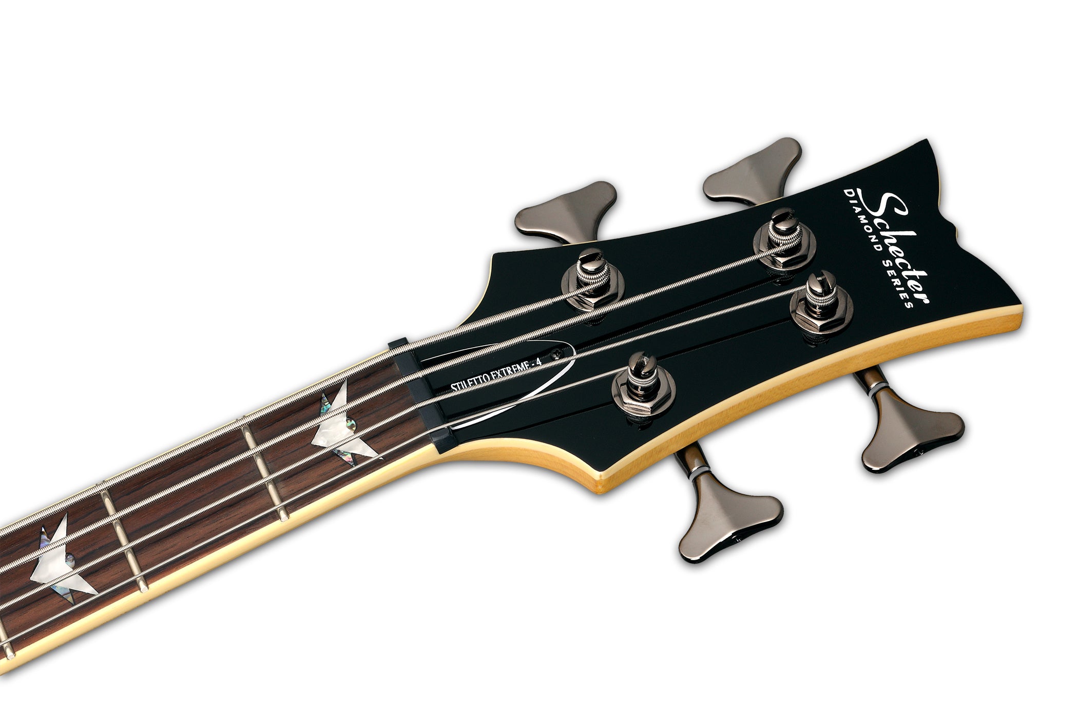 Schecter Stiletto Series STILETTO-EXT-4-STBLK See-Thru Black 4 String Bass with Schecter Diamond Bass 2503-SHC