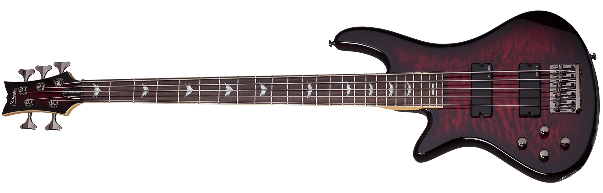 Schecter STILETTO-EXT-5-LH-BCH Black Cherry 5 String Bass with