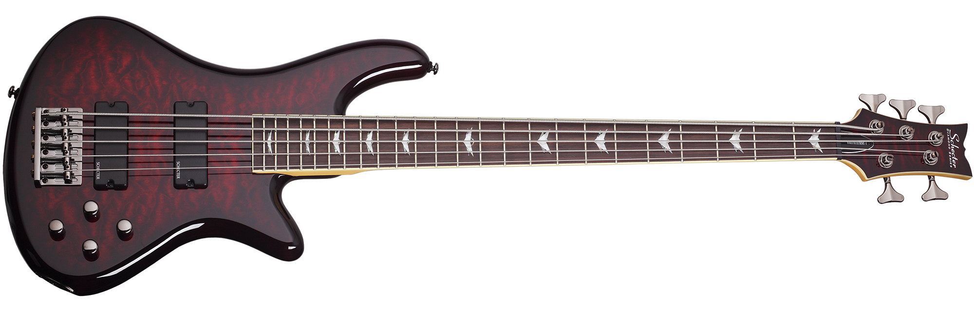 Schecter STILETTO EXT 5 BCH Black Cherry 5 String Bass with Schecter Diamond Bass 2502-SHC