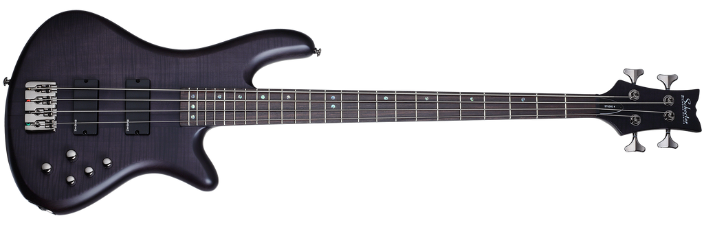 Schecter STILETTO STU 4 STBLS See Thru Black 4 String Bass with EMG HZ L.A. Music