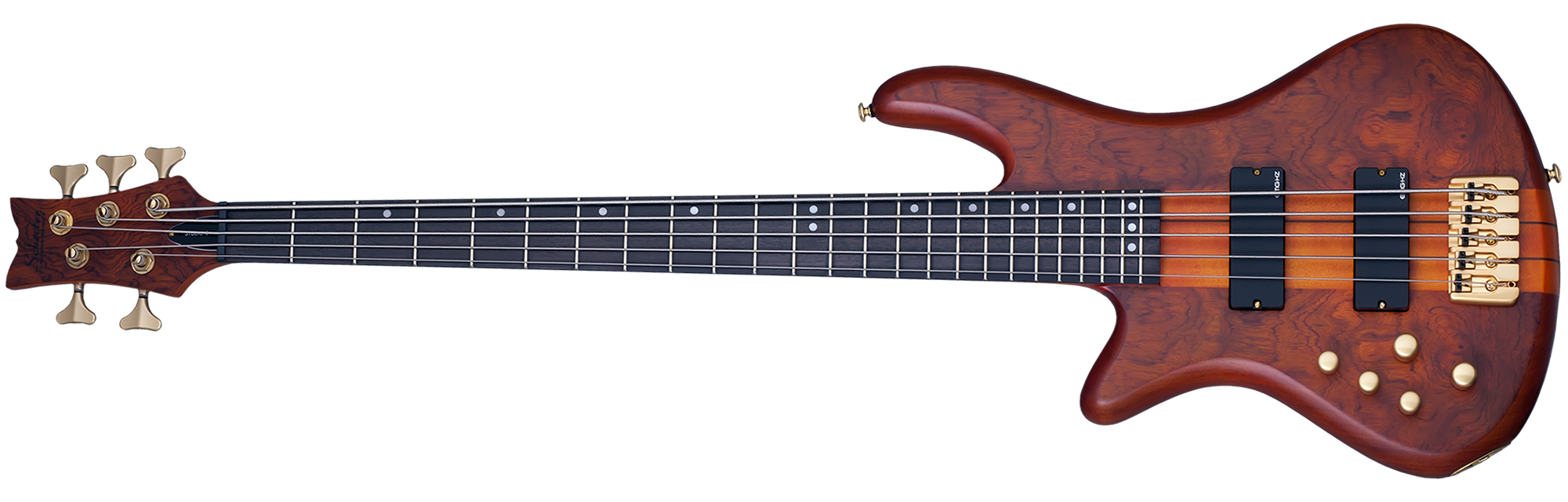 Schecter STILETTO-STU-5-LH-HSN Honey Satin 5 String Bass with EMG HZ Pickups 2780-SHC