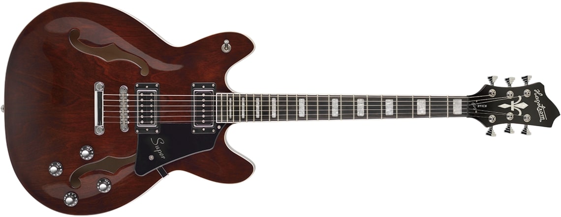 Hagstrom Super Viking Semi-Hollow Body Electric Guitar Transparent Brown SUVIK-BRJ