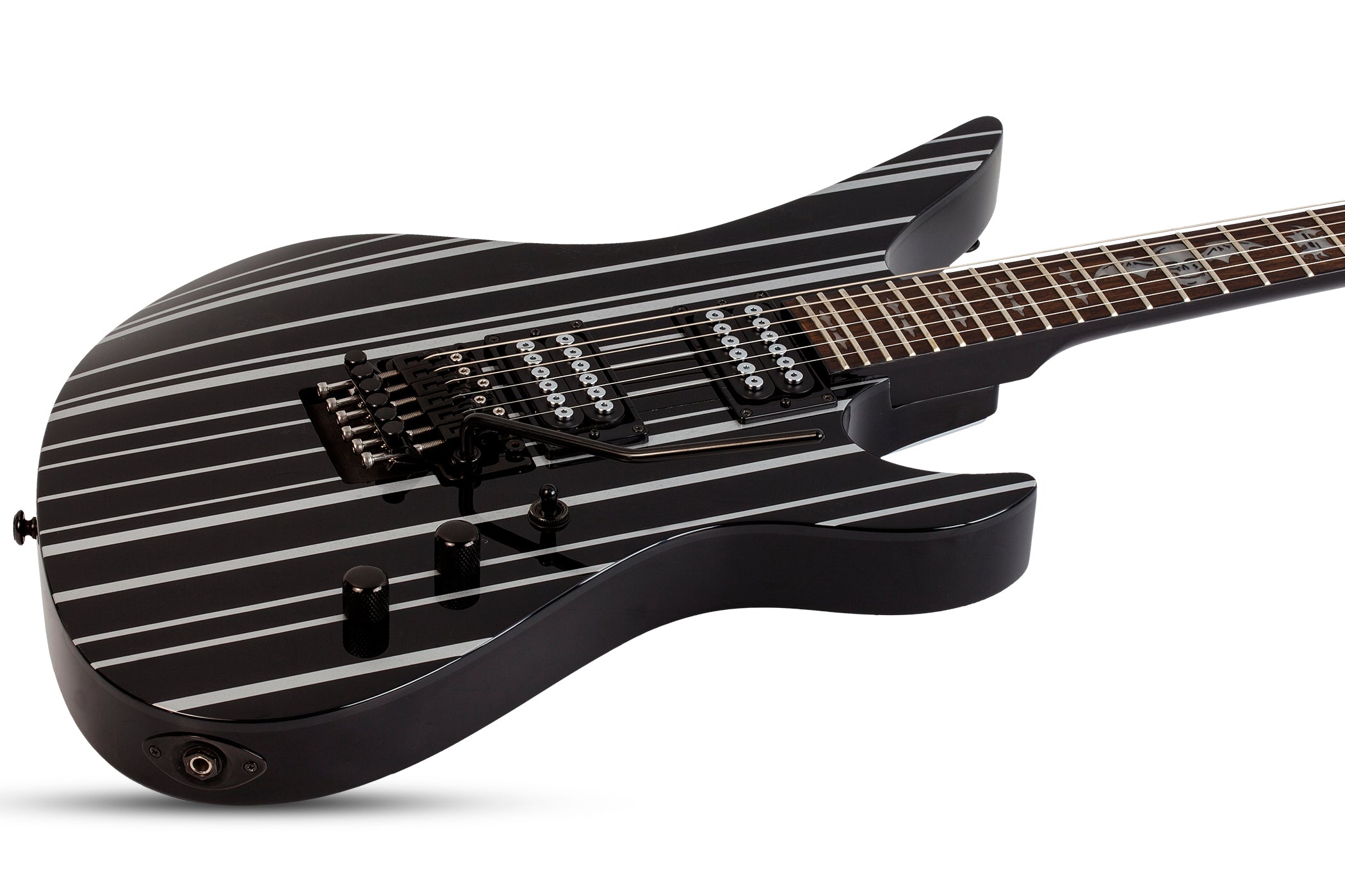 Schecter Synyster Standard 6-String Electric Guitar 24 Frets Gloss Black with Silver Pin Stripes 1739-SHC