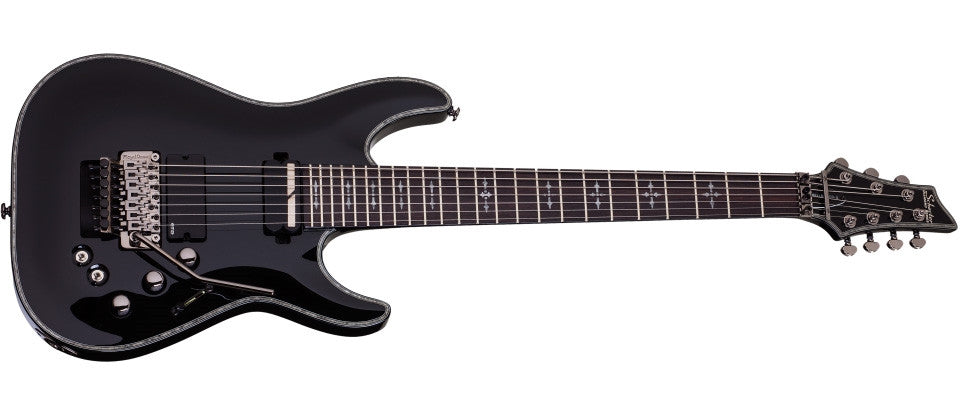 Schecter C 7 FR Hellraiser S BLK Gloss Black 7 String Guitar with FR and Sustainiac and EMG 81 1830-SHC