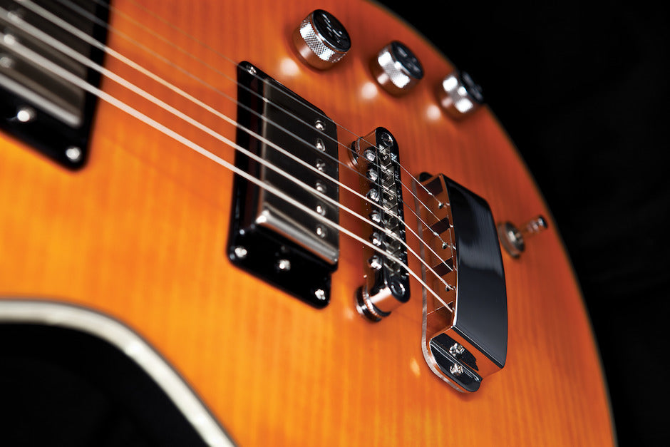 Hagstrom Ultra Max Series Electric Guitar, Milky Mandarin Satin