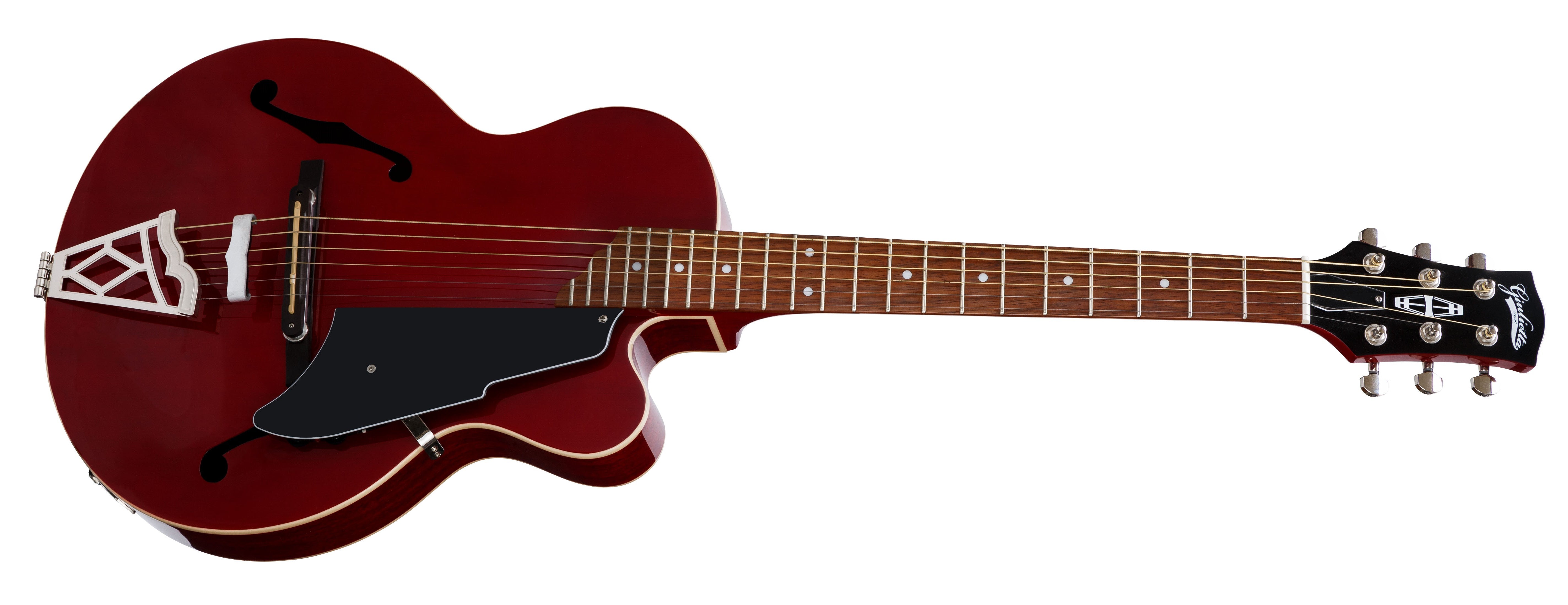 Vox Giulietta VGA-3PS Mini Electric / Acoustic Guitar, Transparent Red VGA3PSTR