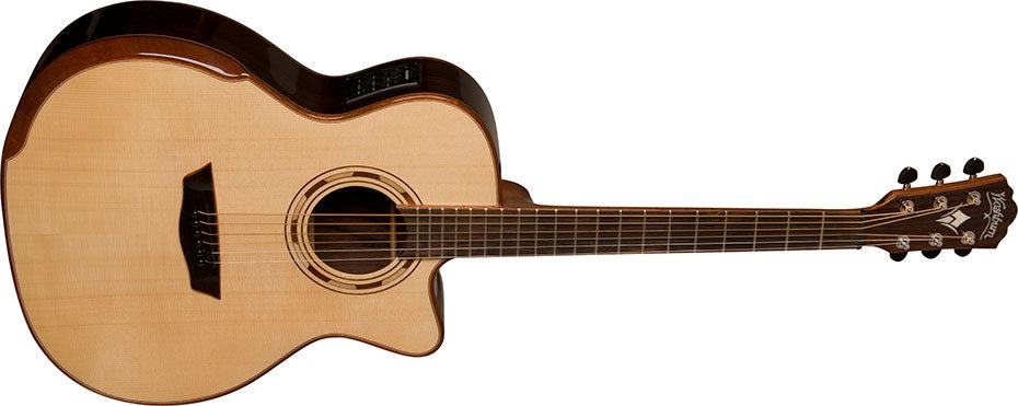 Washburn Grand Auditorium Acoustic-Electric, Venetian Cutaway, Solid Sitka Spruce Top WCG25SCE-O