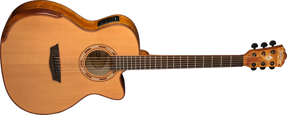 Washburn 6-string Acoustic-electric Guitar w/ Cedar Top, Spalted Maple Back & Sides, Mahogany Neck, Natural WCG66SCE-O