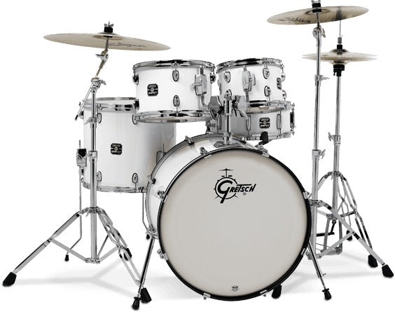 Gretsch Drums Energy Series 5 Piece Standard Drum Kit With Hardware White GE3825W