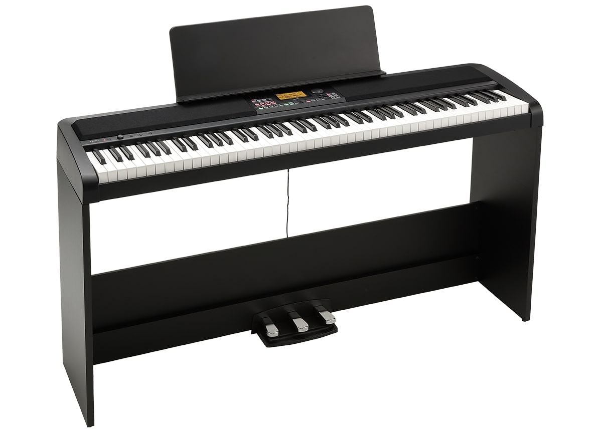 Korg 88 Key NH Arranger Piano With Speakers 120 Poly Stand and 3 Pedals Included  XE20SP