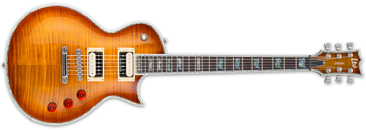 ESP LTD LEC1000ASB EC-1000 Flame Maple Electric Guitar Amber Sunburst