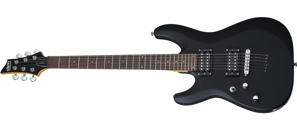 Schecter C-6-DELUXE-LH-SBK Satin Black Guitar with Schecter Diamond Plus 433-SHC