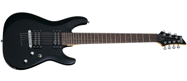 Schecter C-7-DELUXE-SBK Satin Black 7 String Guitar with Schecter Diamond Plus 437-SHC