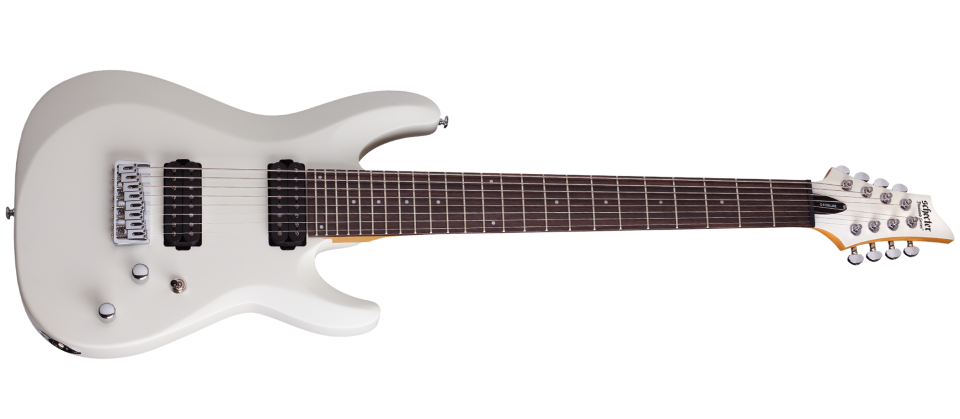 Schecter C 8 DELUXE SWHT Satin White 8 String Guitar with Schecter Dia