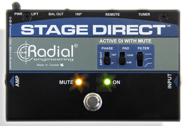 Radial StageDirect muting DI box ADAPTOR NOT INCLUDED