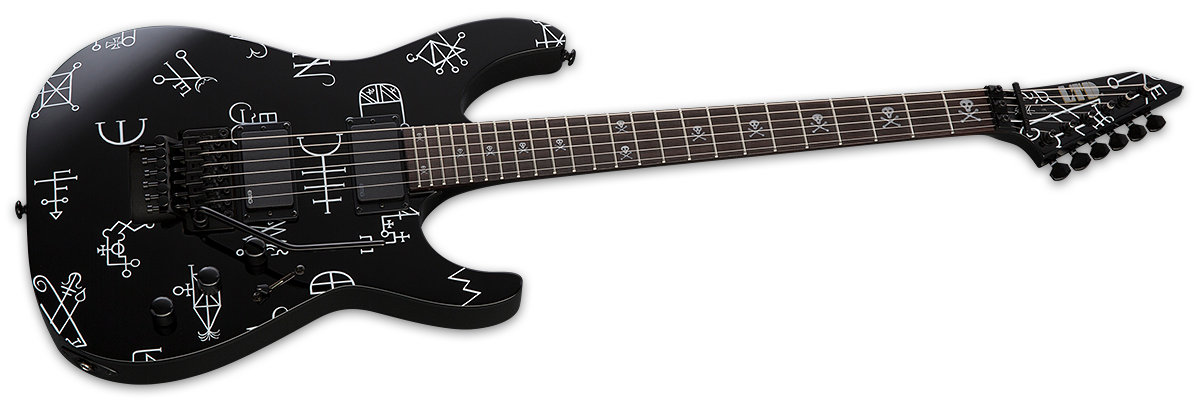 ESP LTD Kirk Hammett Demonology Guitar w Tombstone Hard Shell