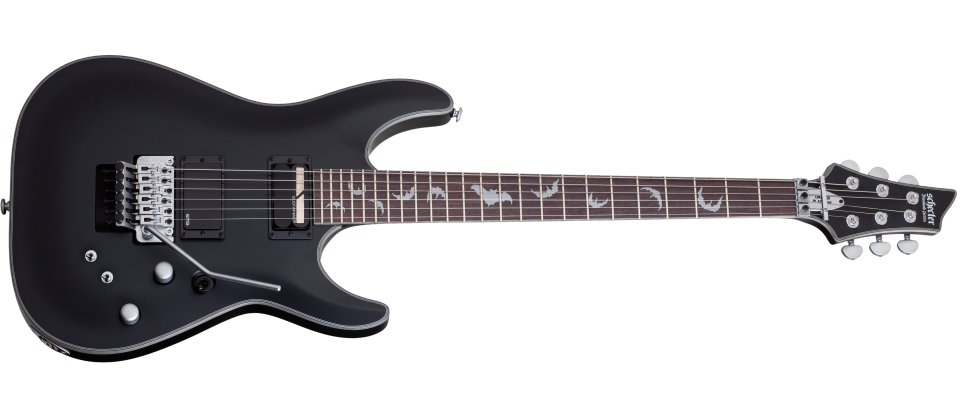 Schecter DAMIEN PLATINUM DAMIEN PTM 6 FR S SBK Satin Black Guitar w FR and Sustainiac and EMG 81 1189 SHC