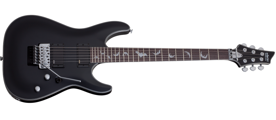 Schecter DAMIEN-PLAT-6-FR-SBK Satin Black Guitar with FR & EMG 81, 85 Pickups 1183-SHC