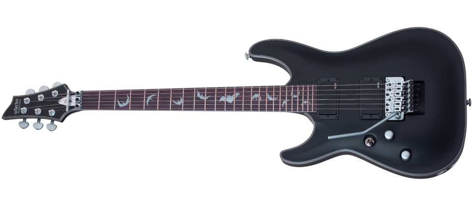Schecter DAMIEN PLATINUM 6 FR LH SBK LEFT HANDED Satin Black Guitar with EMG 81, 85 Pickups 1184-SHC